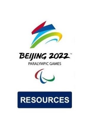Beijing 2022 Paralympic logo above a "resources" button.