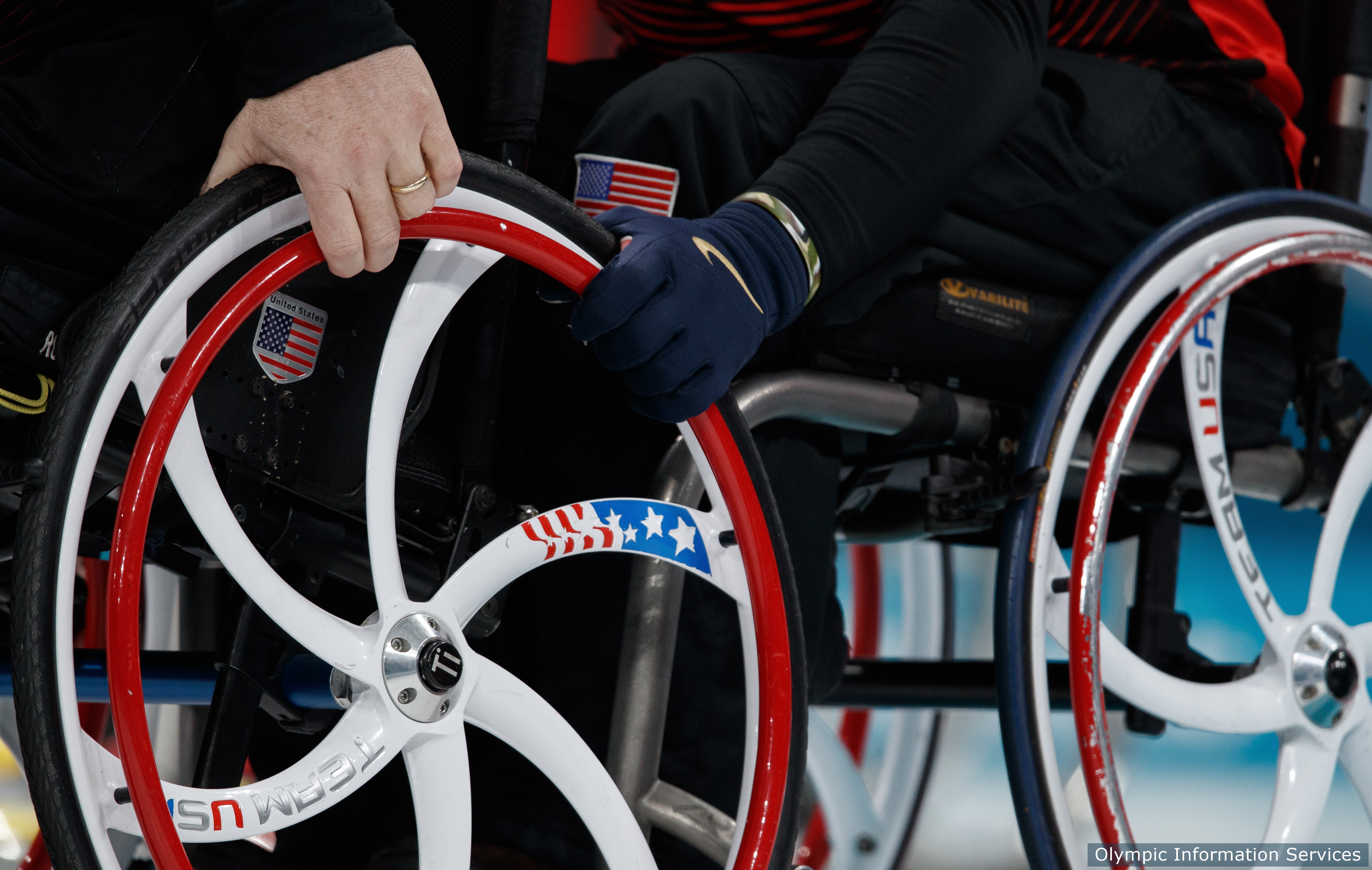 Close up during the Wheelchair Curling Round Robin Session USA v Norway at the Gangneung Curling Centre. The Paralympic Winter Games, PyeongChang, South Korea, Thursday 15th March 2018. Photo: Simon Bruty for OIS/IOC. Handout image supplied by OIS/IOC