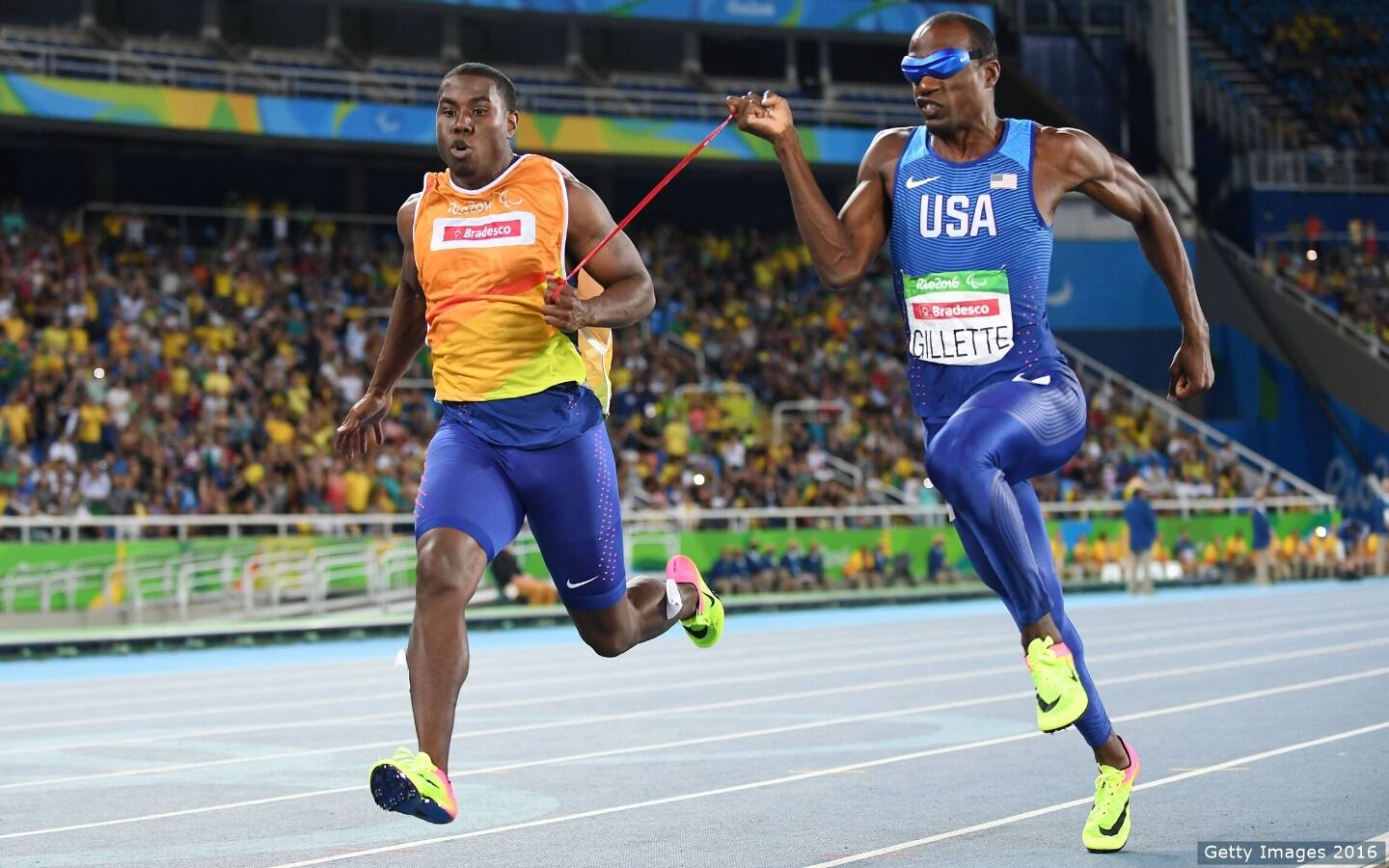 Paralympian Lex Gillette and his guide Wes Williams Compete in Rio Paralympic Games 2016