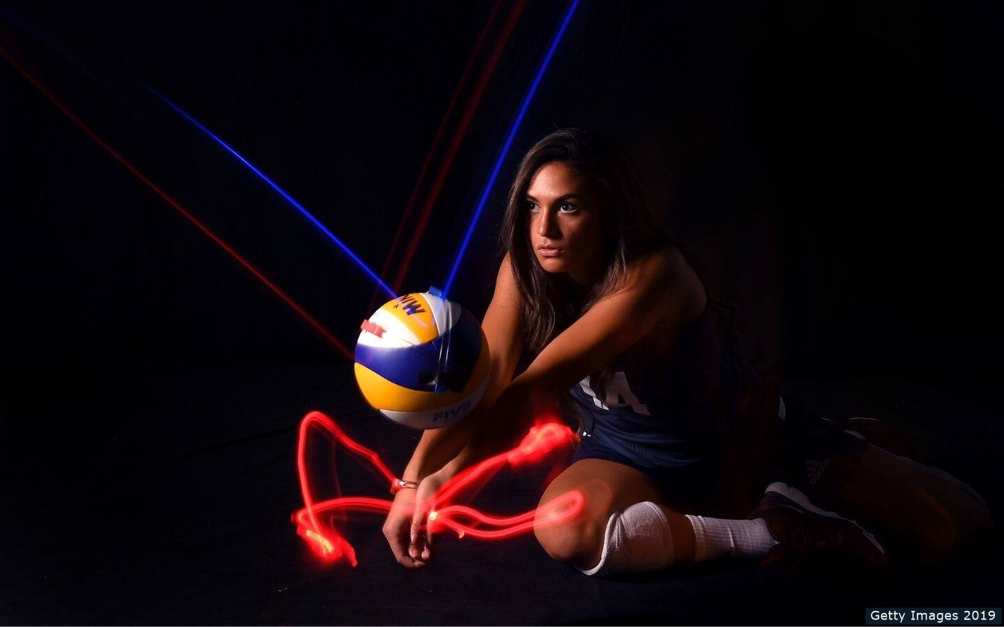 Sitting Volleyball player Kaleo Kanahele Maclay poses for a portrait