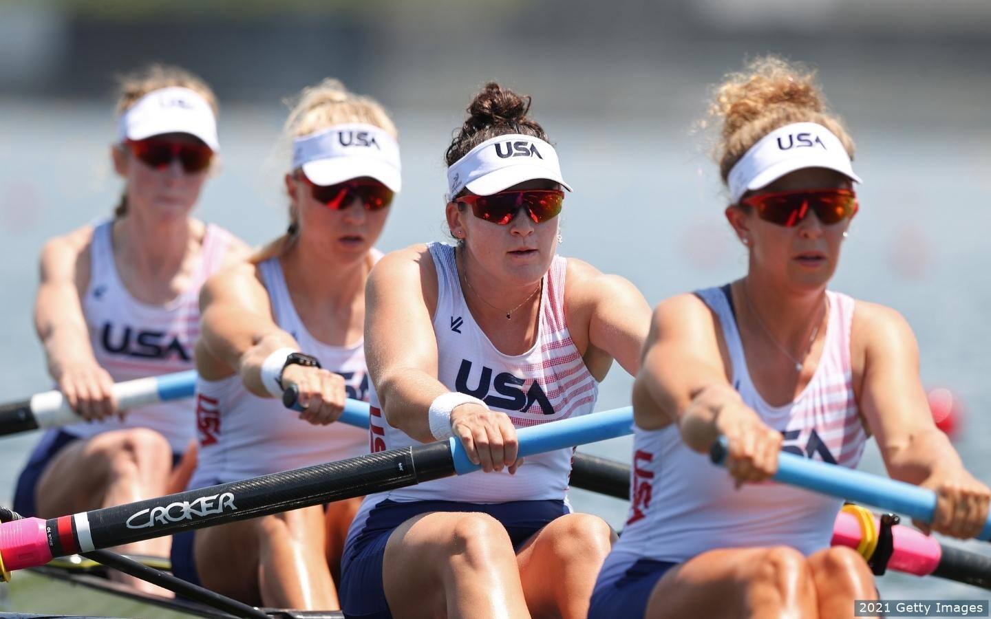 Grace Luczak the the women's rowing four competes at Tokyo 2020 Olympic Games