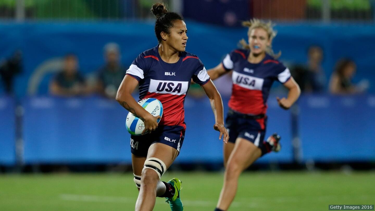 DeVry student Nana Faavesi competes in Rugby 7s during Rio Olympic Games 2016