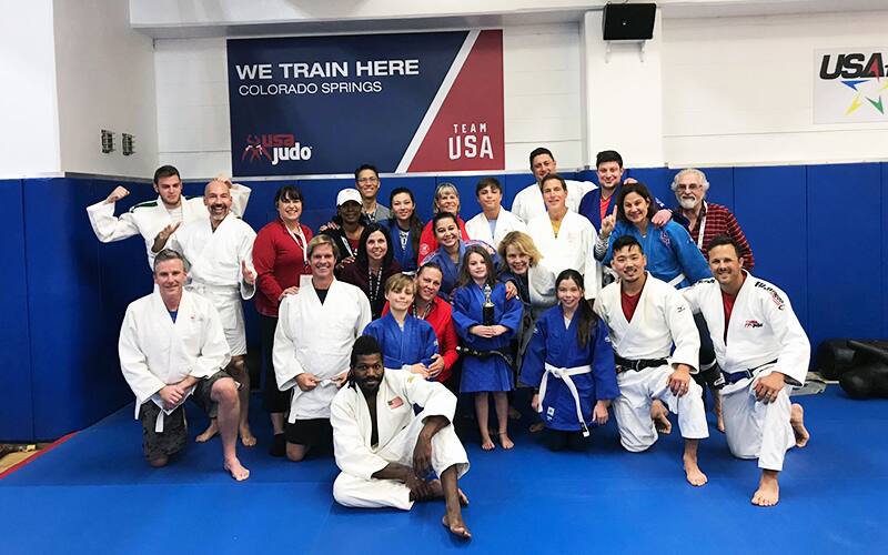 Donors learn how to battle it out in a judo match.