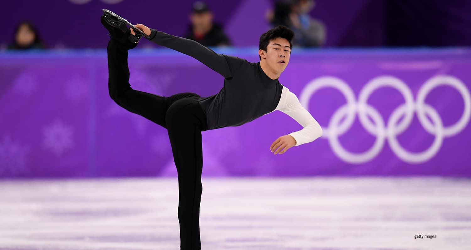 Nathan Chen competes during the Men's Single Skating Short Program at the Winter Olympics PyeongChang 2018 on Feb. 16, 2018 in Gangneung, South Korea.