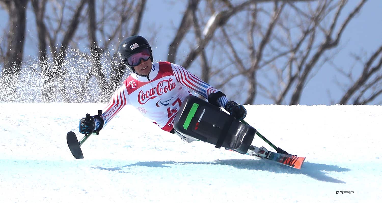 Andrew Kurka competes in the Alpine Skiing Men's Downhill, Sitting during day one of the Paralympic Winter Games PyeongChang 2018 on March 10, 2018 in Pyeongchang-gun, South Korea. 