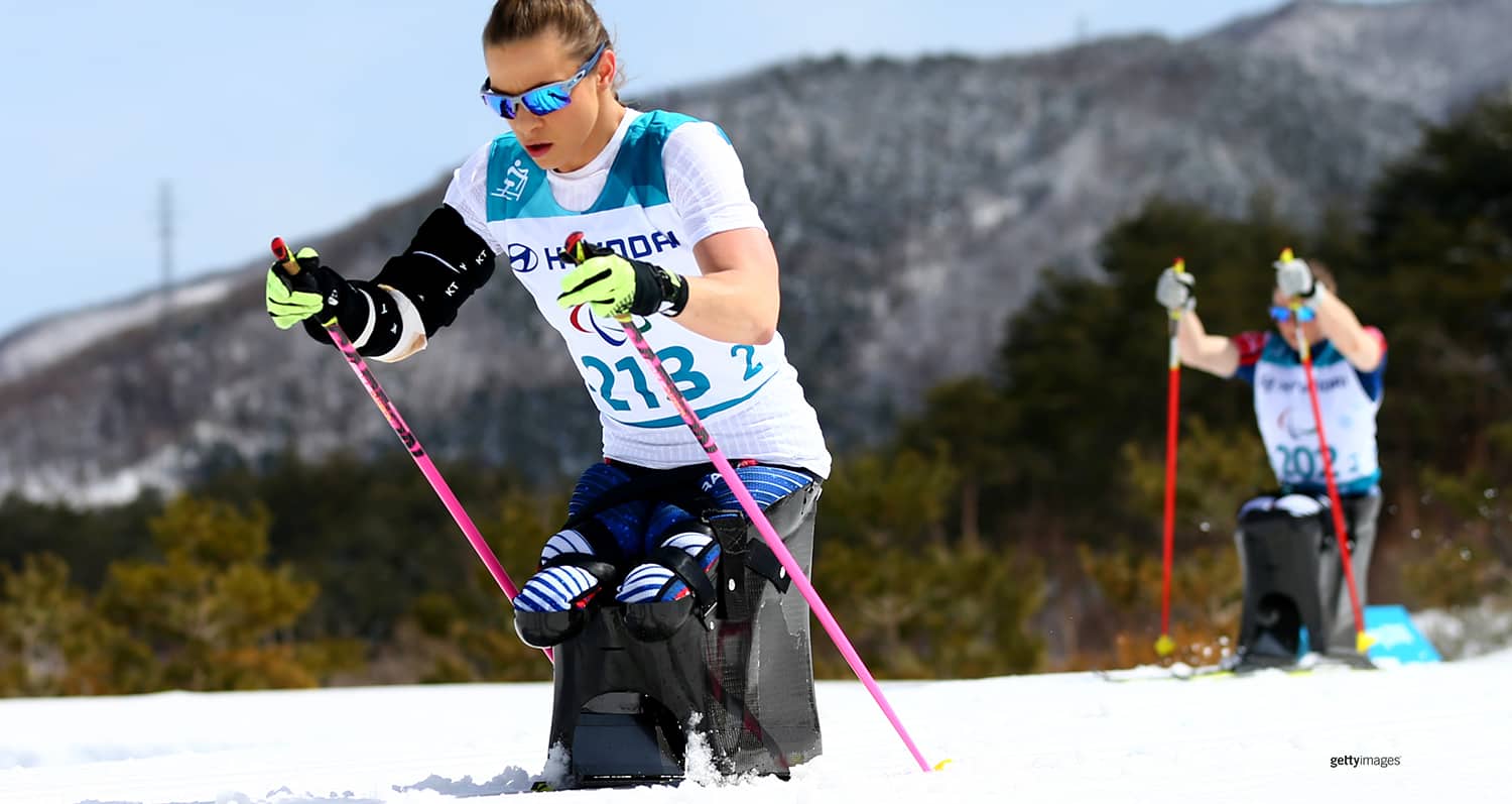Oksana Masters warms up for the Women's 5 km Sitting Classic at the Paralympic Winter Games PyeongChang 2018 on March 17, 2018 in Pyeongchang-gun, South Korea.