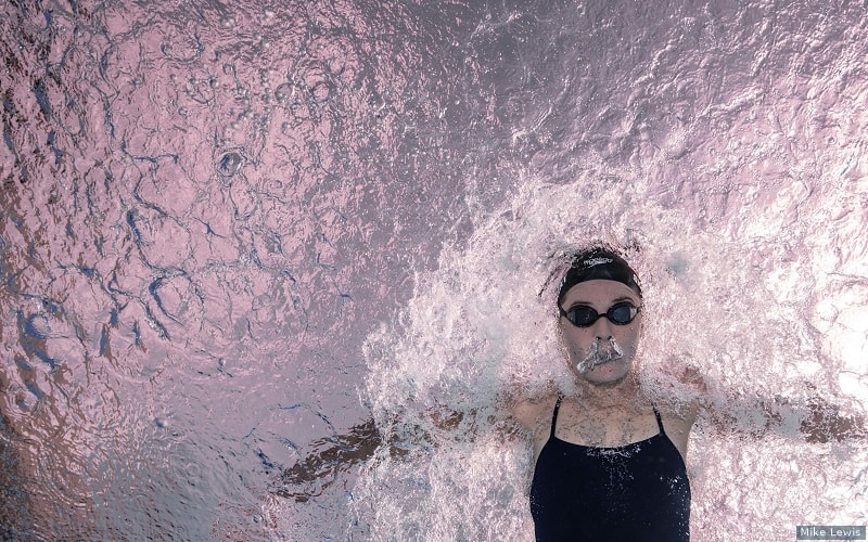 Kendyl Stewart swimming in the water