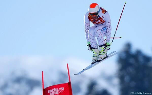 Bode Miller practices in Sochi