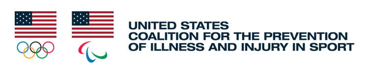 USOPC logo of USA flags with Olympic Rings and Paralympic Agitos with the words "United States Coalition for the prevention of illness and injury in sport"