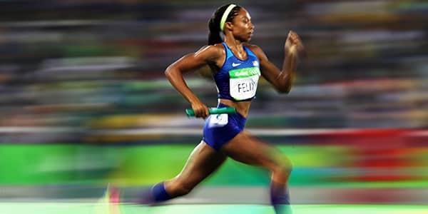 Allyson Felix runs in Rio