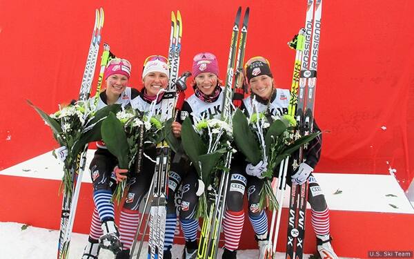 Jessie Diggins, Holly Brooks, Kikkan Randall, Liz Stephen