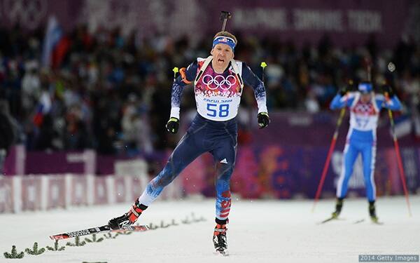 Lowell Bailey competes in Sochi