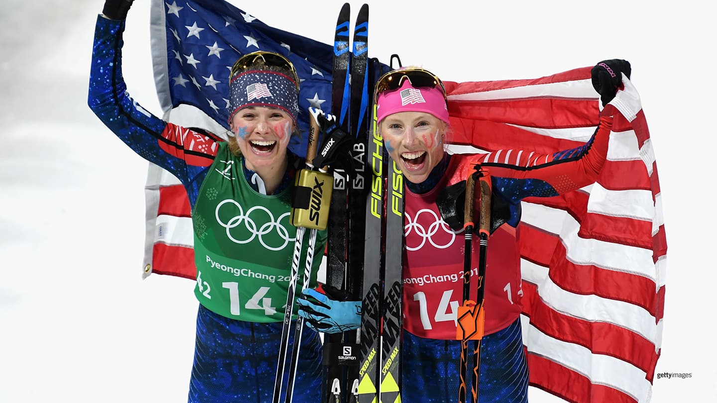 Jessie Diggins and Kikkan Randall