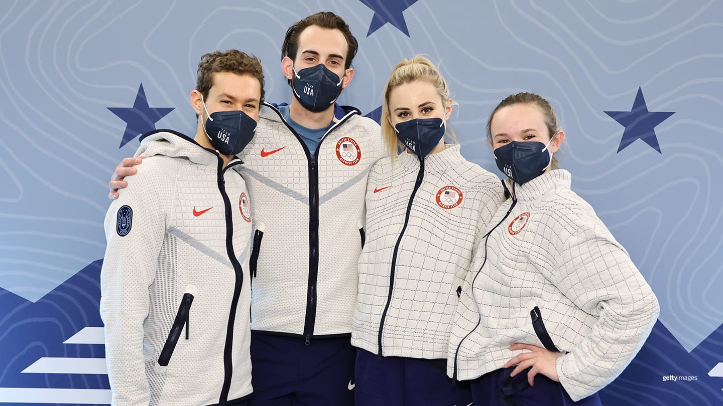 Jason Brown, Timothy LeDuc, Ashley Cain-Gribble and Mariah Bell