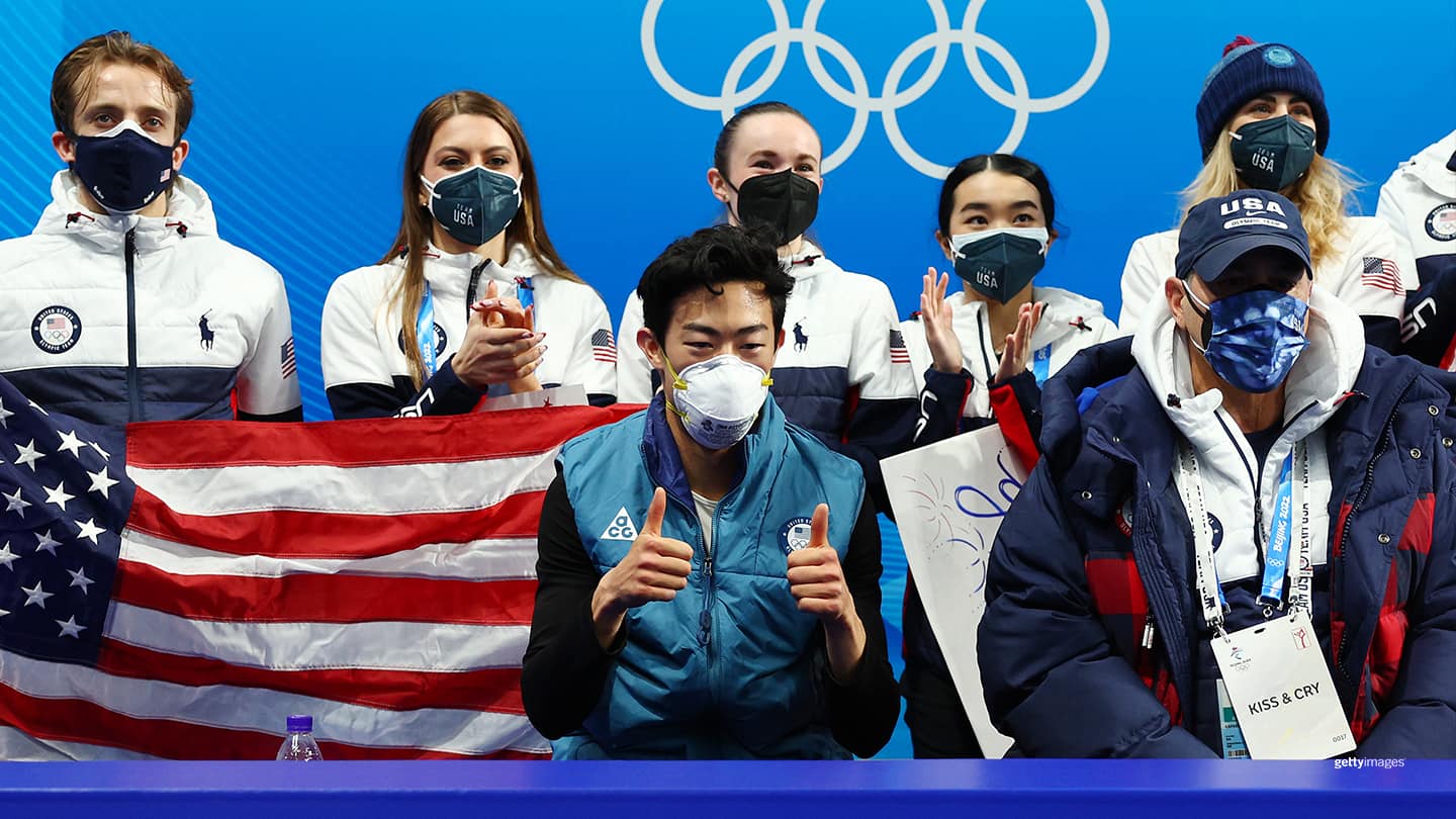 Nathan Chen and his U.S. teammates