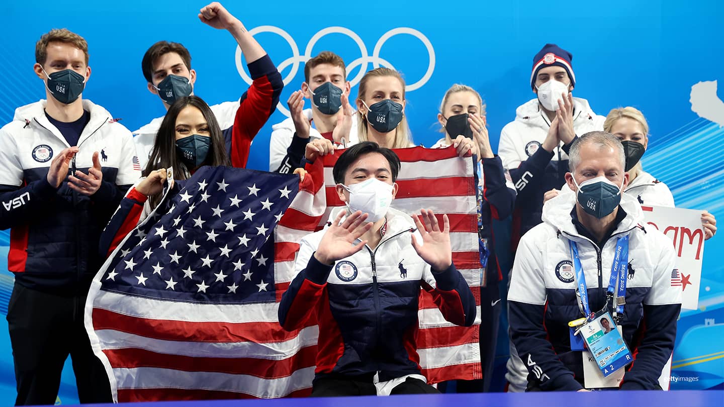 Vincent Zhou and his U.S. teammates