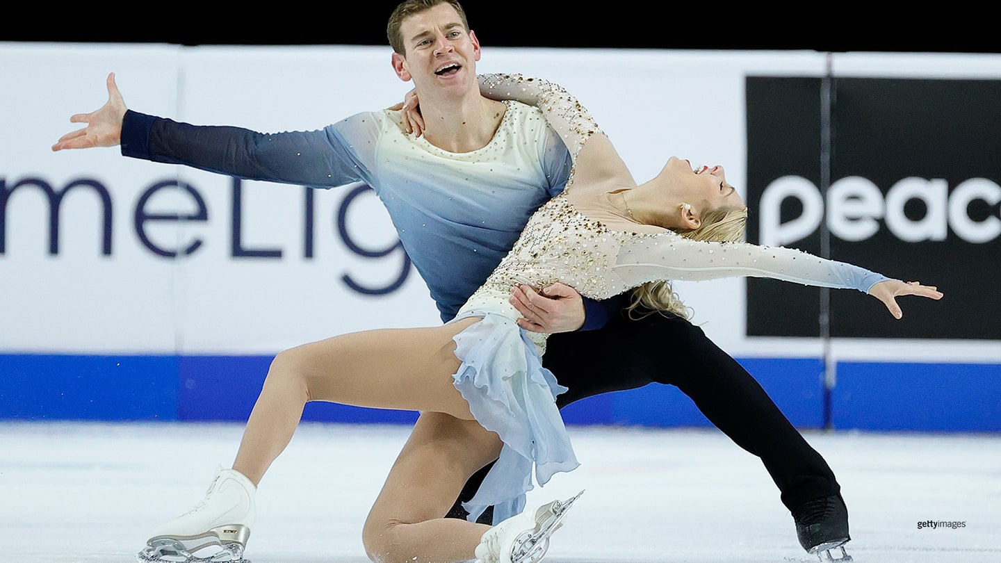 Alexa Knierim and Brandon Frazier compete in the pairs free skate program during the U.S. Figure Skating Championships at the Orleans Arena on Jan. 16, 2021 in Las Vegas, Nevada. 