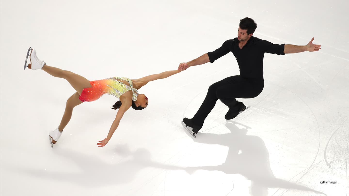 Jessica Calalang and Brian Johnson compete in the championship pairs short program during the 2019 Geico U.S. Figure Skating Championships on Jan. 24, 2019 in Detroit, Michigan.