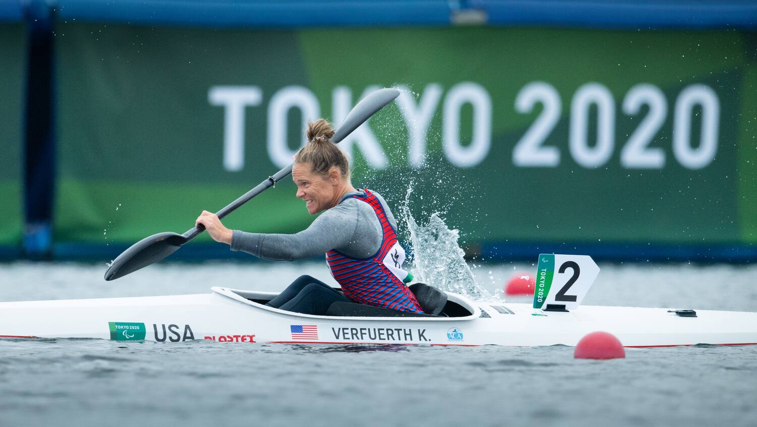 Kaitlyn Verfuerth competes in para canoe for Team USA at the Tokyo Paralympics