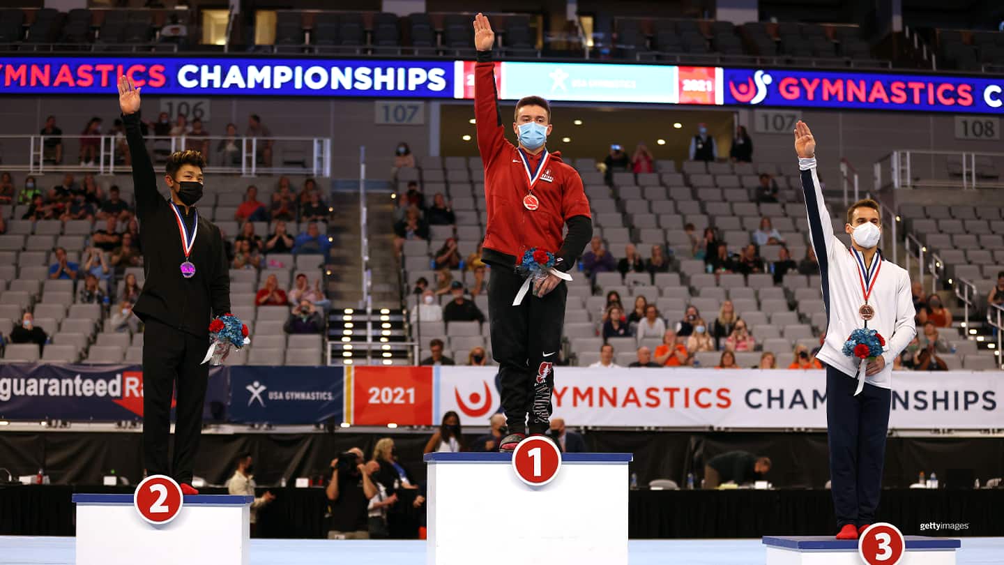 Brody Malone, Yul Moldauer and Sam Mikulak
