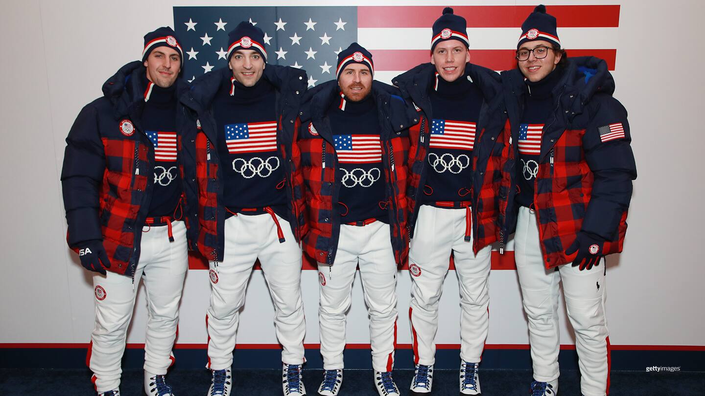 Members of the 2022 U.S. Men's Hockey Team