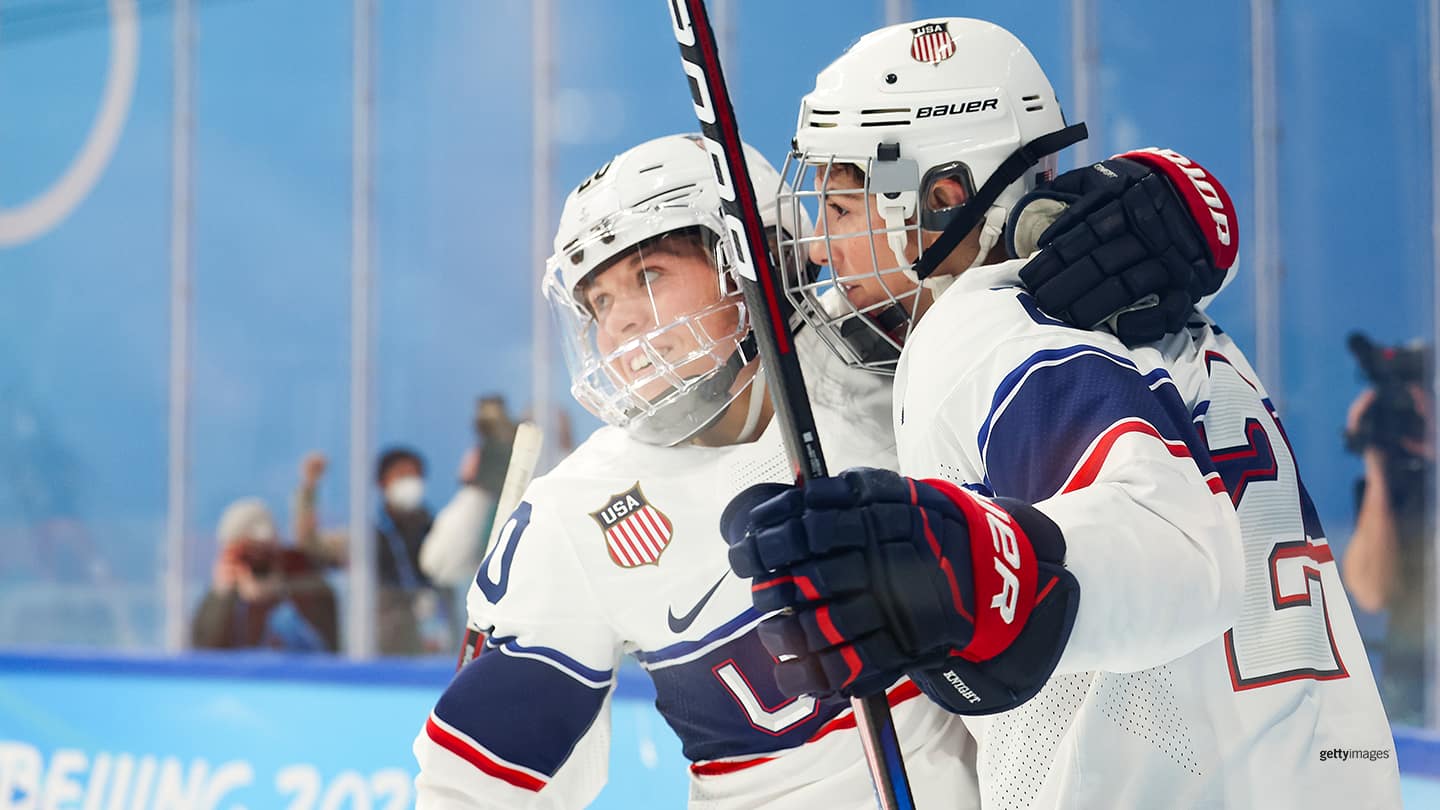 Hannah Brandt and Hilary Knight