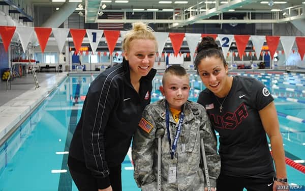 Jessica Long and Elizabeth Stone with Benjamin Smith