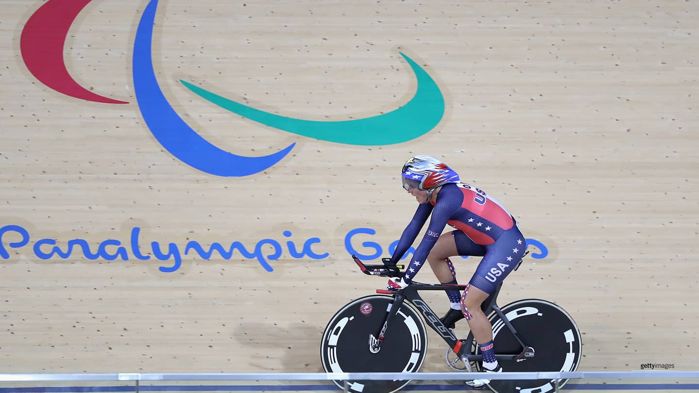 Shawn Morelli competes in the women's C4 3000m individual pursuit track cycling at the Rio 2016 Paralympic Games on Sept. 8, 2016 in Rio de Janeiro, Brazil.