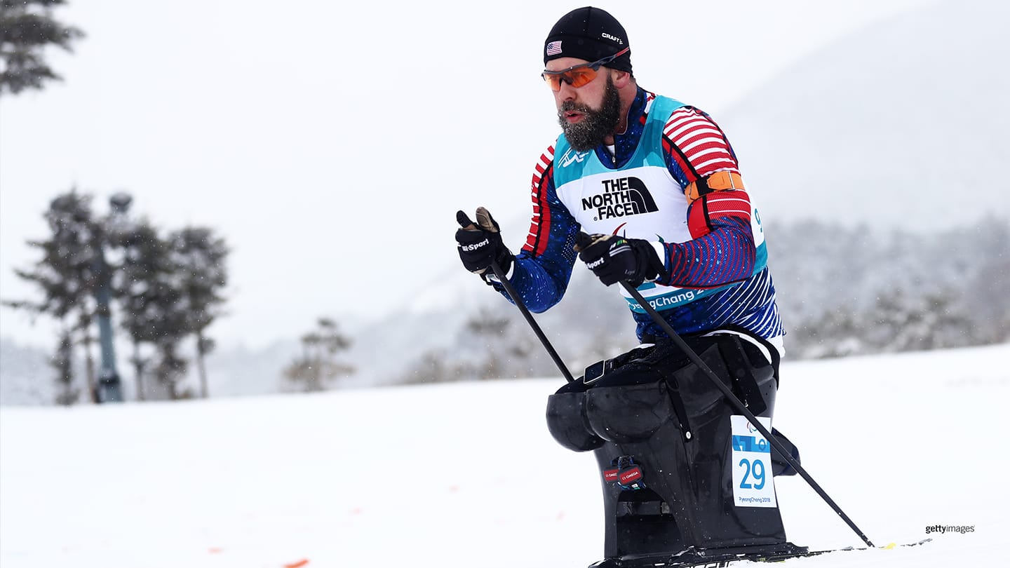 Aaron Pike competes in the Men's 15 km Sitting Biathlon at the PyeongChang 2018 Paralympic Games on March 15, 2018 in Pyeongchang-gun, South Korea.