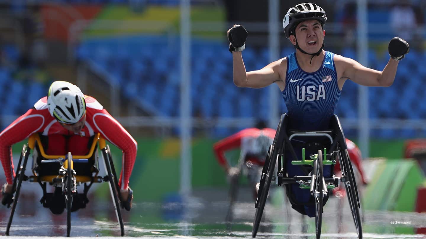 Ray Martin wins the Men's 400 meter T52 final at the Rio 2016 Paralympic Games on Sept. 13, 2016 in Rio de Janeiro, Brazil.