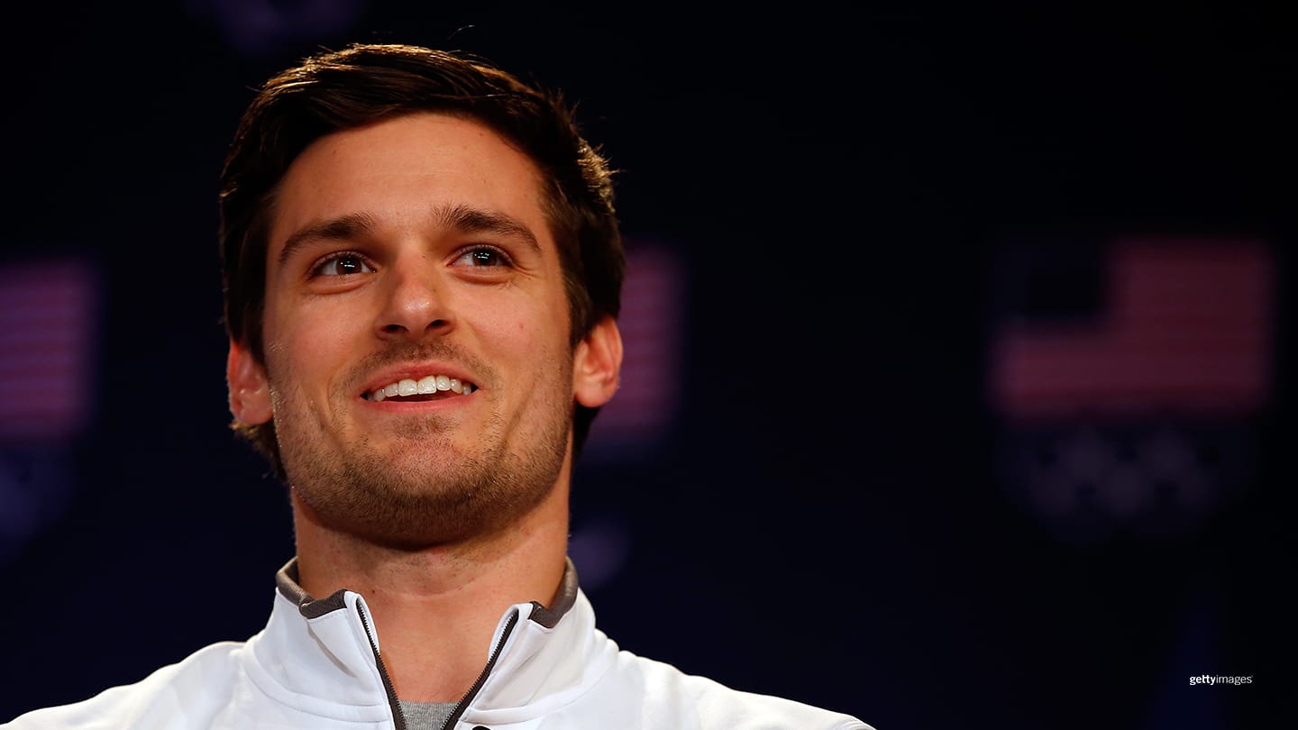 Paralympic sprinter Jarryd Wallace addresses the media at the USOC Olympic Media Summit at The Beverly Hilton Hotel on March 8, 2016 in Beverly Hills, California. 