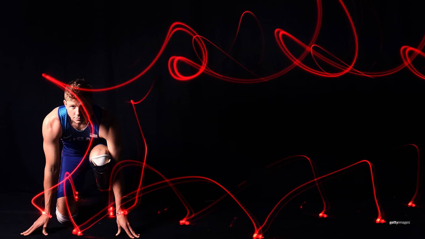 Para track & field athlete Hunter Woodhall poses for a portrait during the Team USA Tokyo 2020 Olympic shoot on Nov. 22, 2019 in West Hollywood, California. 