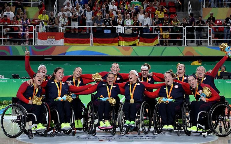 Women's Sitting Volleyball Team celebrates gold in Rio 2016. 