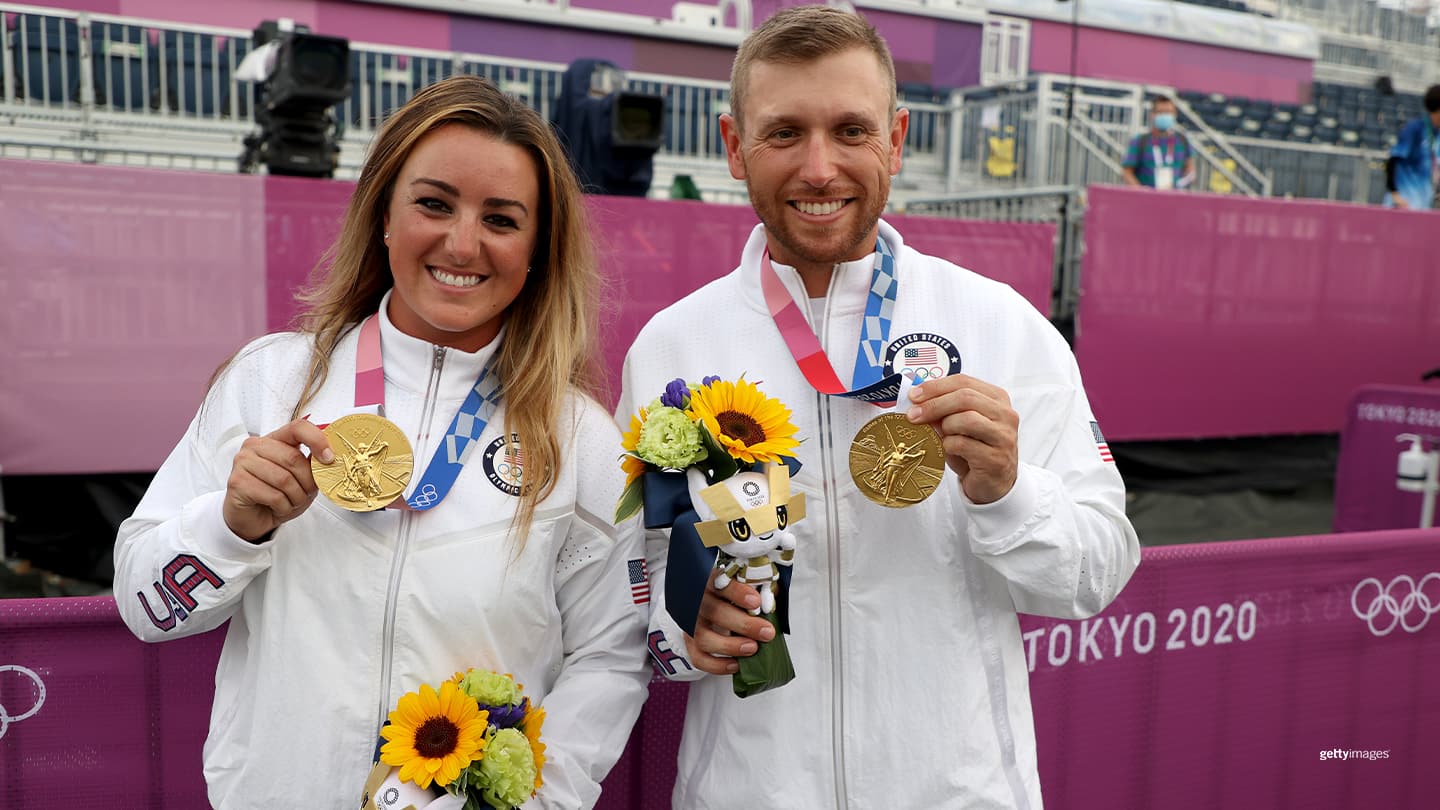 Amber English and Vincent Hancock