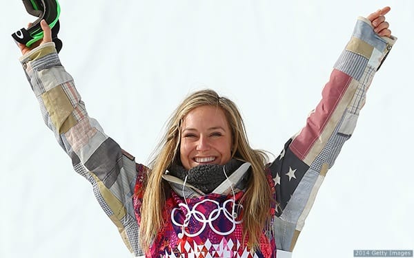 Jamie Anderson celebrates gold in Sochi