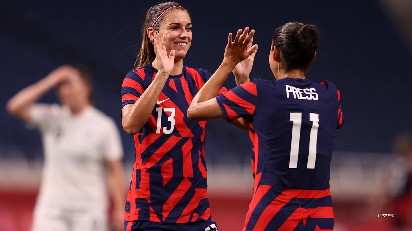 Alex Morgan and Christen Press