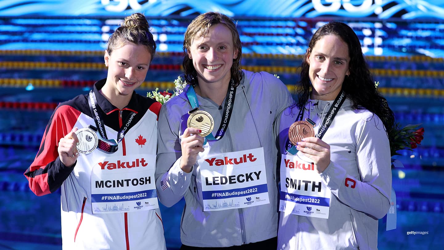 Katie Ledecky and Leah Smith
