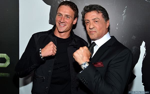 Ryan Lochte and Sylvester Stallone
