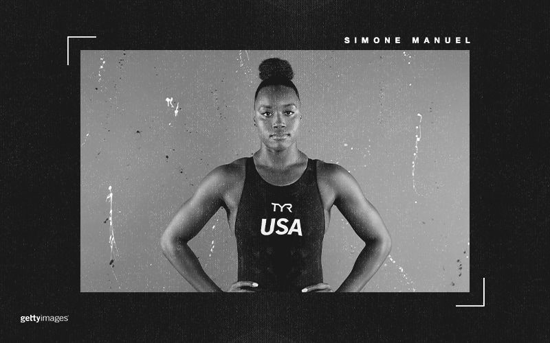 Simone Manuel poses at Tokyo 2020 shoot. 