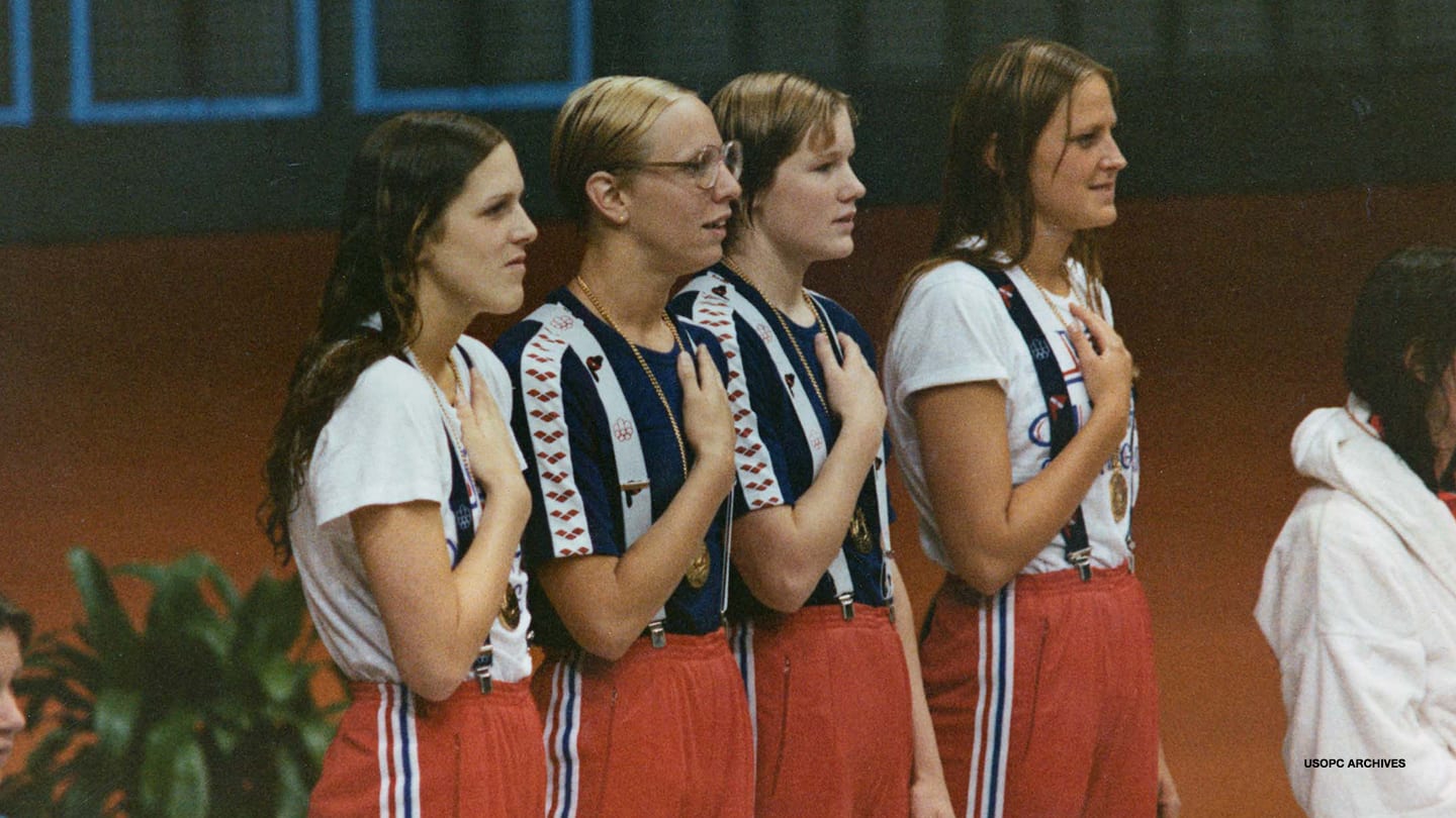 Wendy Bolgioli, Shirely Babashoff, Jill Sterkel and Kim Peyton