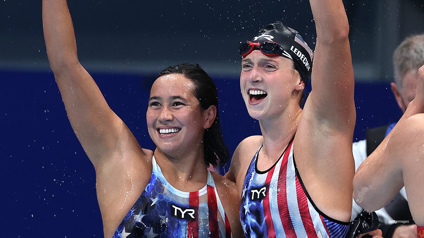Erica Sullivan and Katie Ledecky