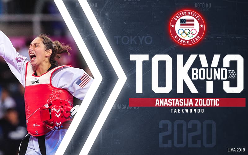Graphic celebrating Olympic qualification of Anastasija Zolotic