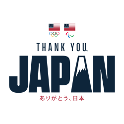 Thank You, Japan logo. Includes Japanese text that says thank you.