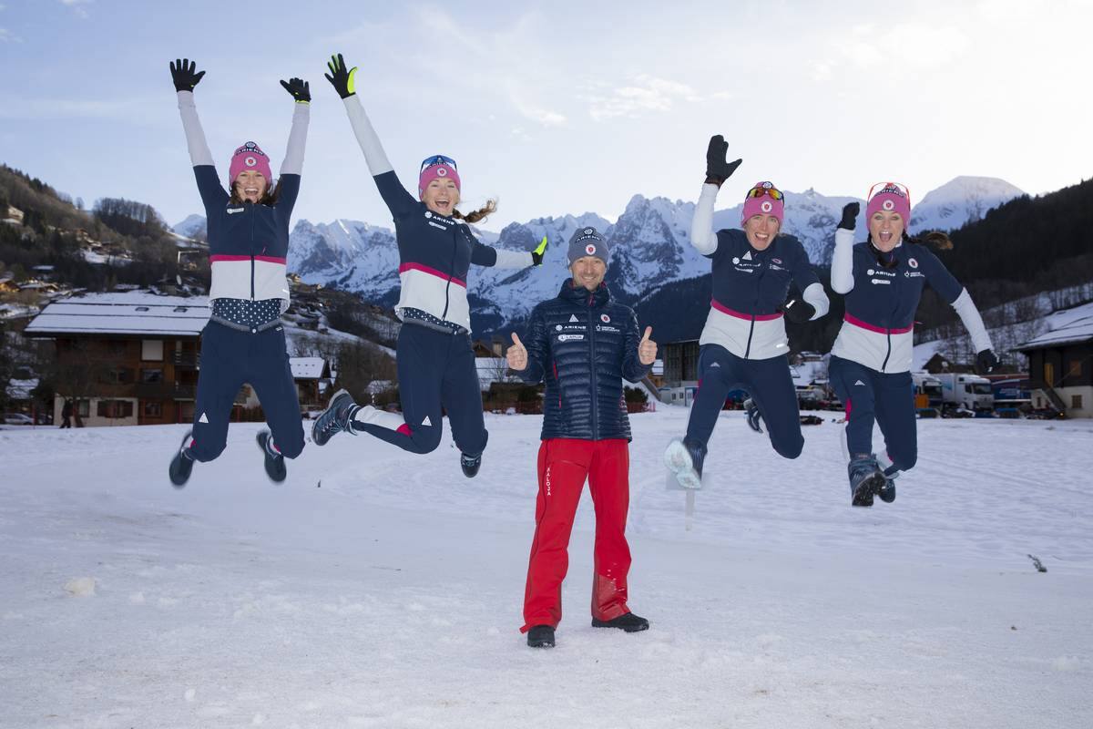 USBA Womens team leap in the air with the glee of champions