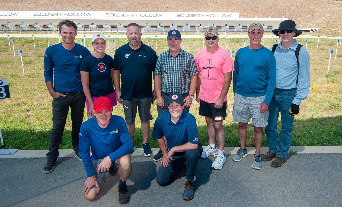 Part of the Soldier Hollow Competition Crew: Standing L-R: Zach Hall, Sara Studebaker-Hall, Arne Eidam, Max Cobb, Shawn Robison, Bob Hayes, Dave Smith. Front Row L-R: Curtis Lupo, John Barrick. Photo credit: Tom Kelly