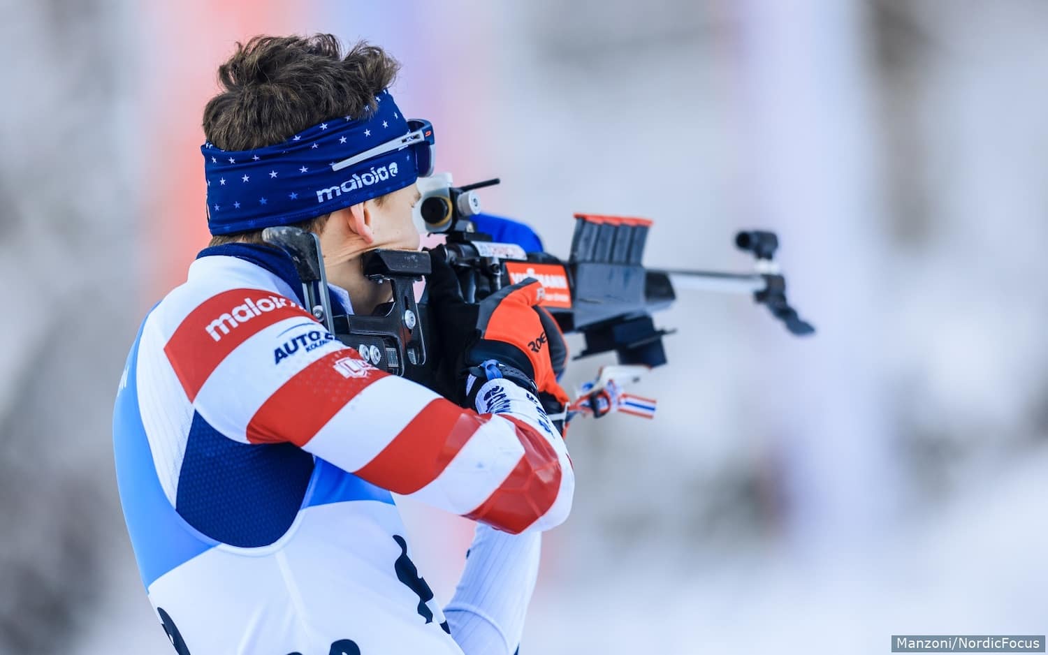 Maxime Germain takes aim on the range during a World Cup event