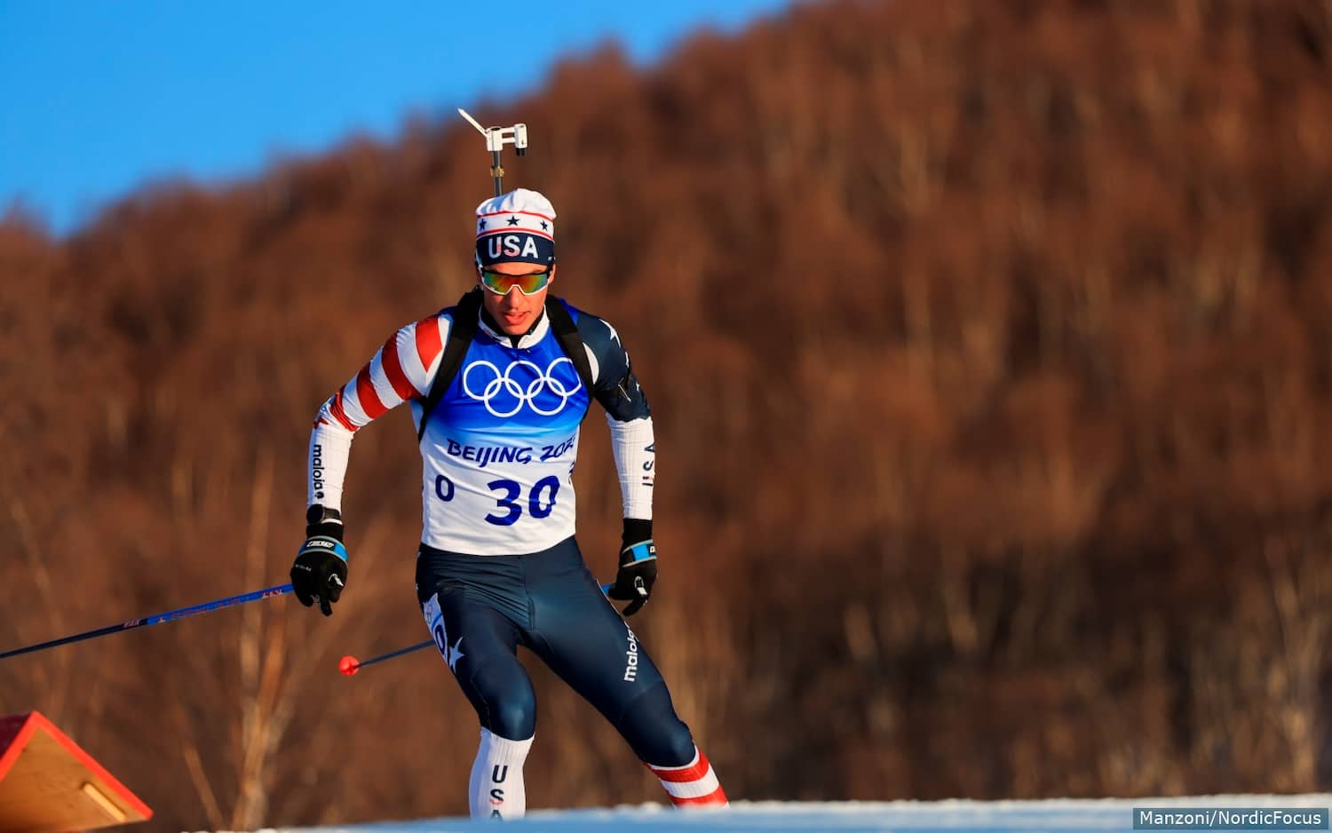 Paul Schommer races at the Beijing 2022 Olympic Winter Games