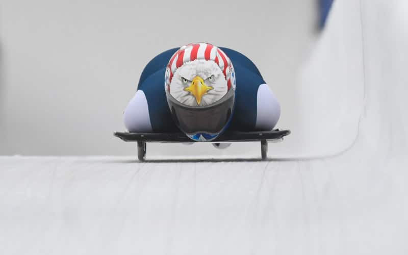 Katie Uhlaender during a training run in Altenberg