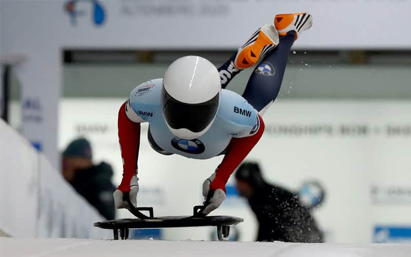 Savannah Graybill taking a run in Altenberg at the 2020 World Championships