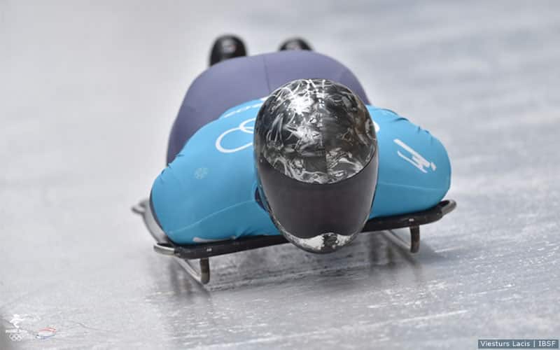Andrew Blaser on track during a training run
